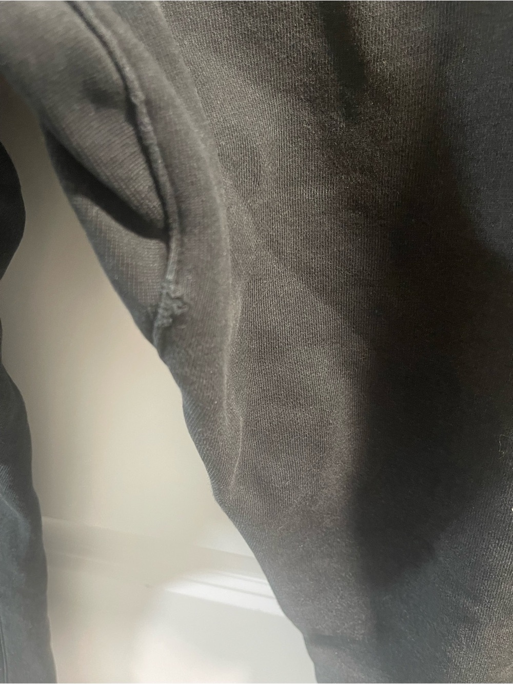 Essentials Men's Black Jogger Sweatpants with Drawstring Have One Hole - Picture 6 of 9